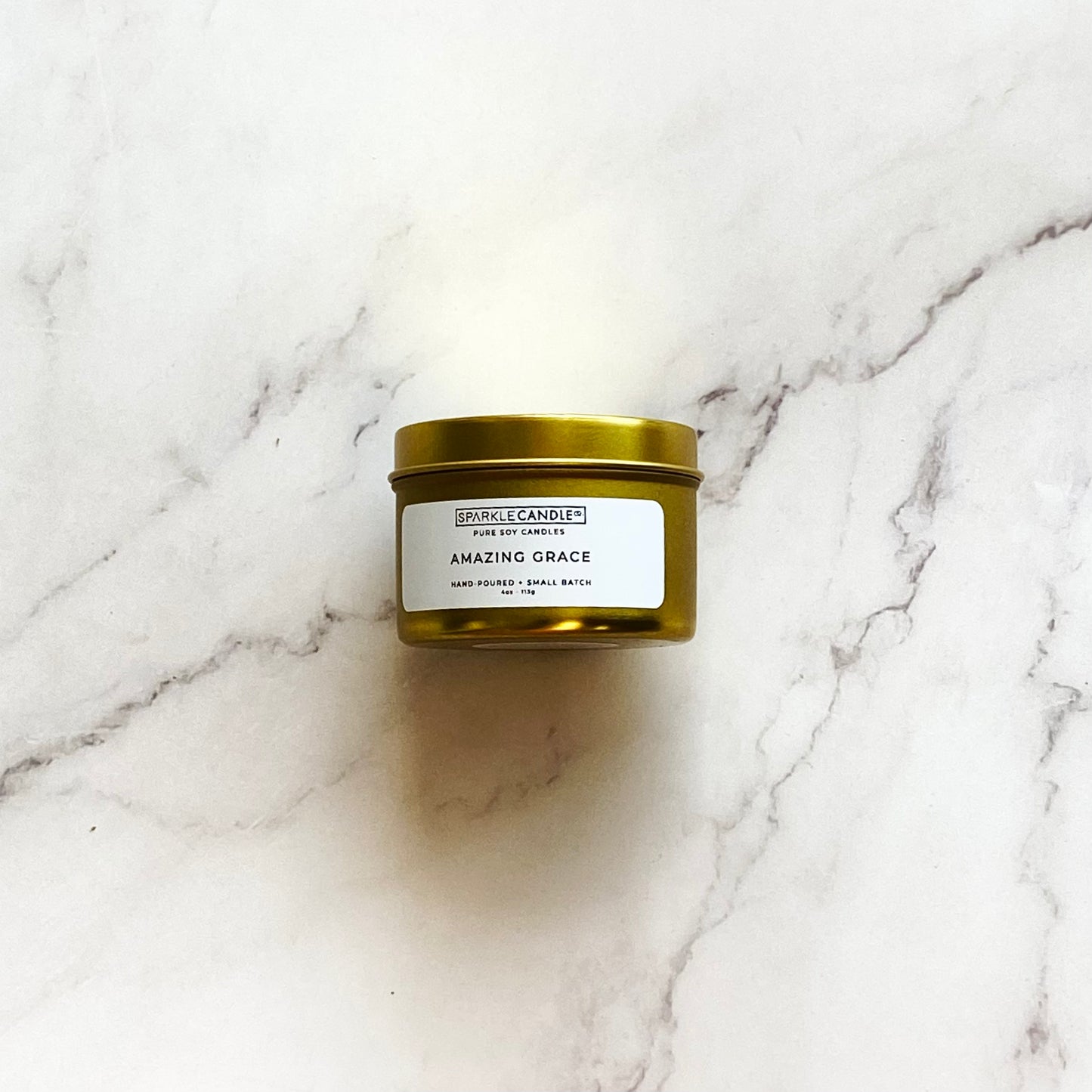 Small Gold Tin Wood Wick Candles