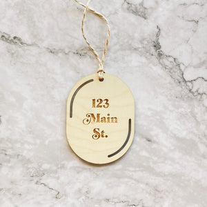 Wooden Address Ornament