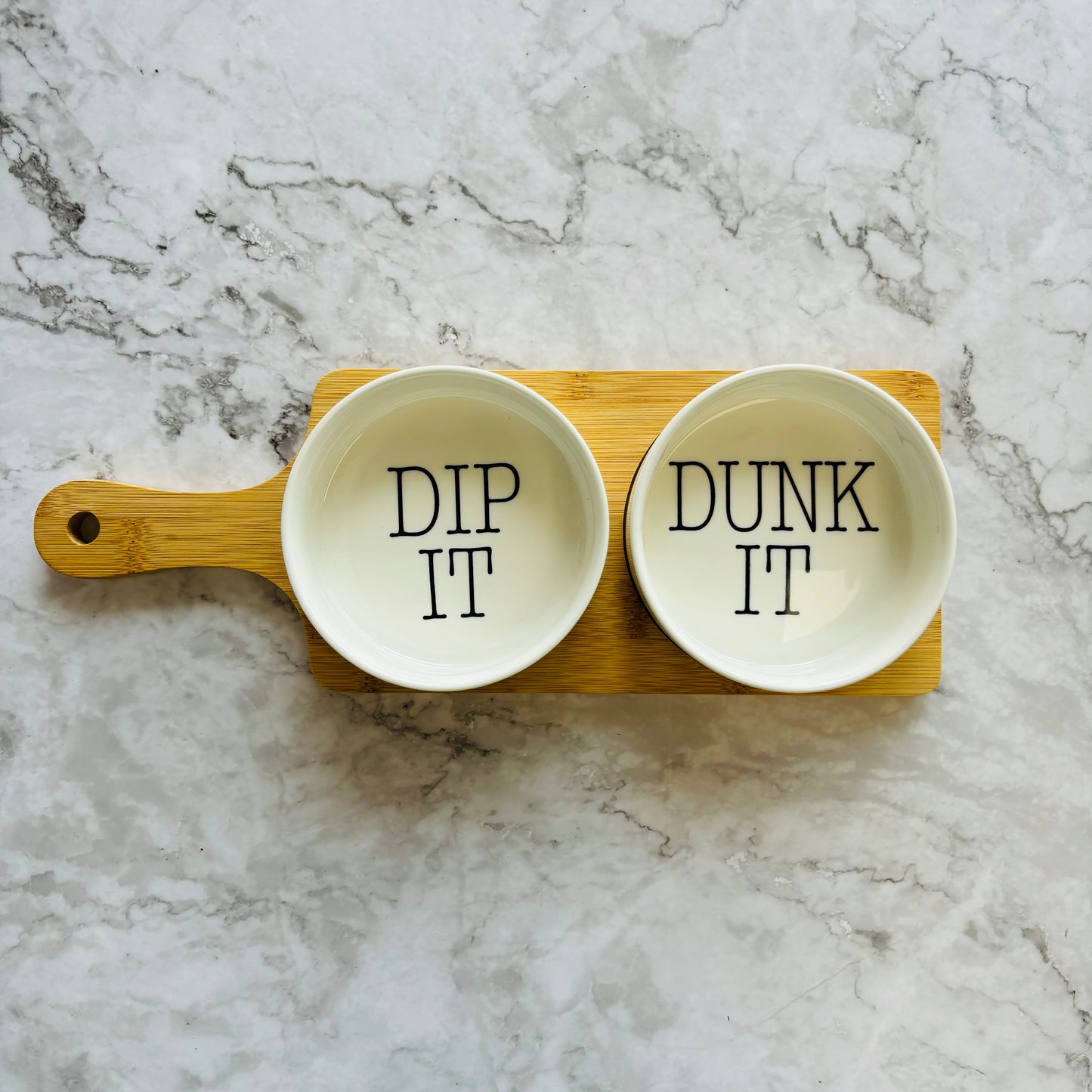 Bamboo Board with Dip Dishes