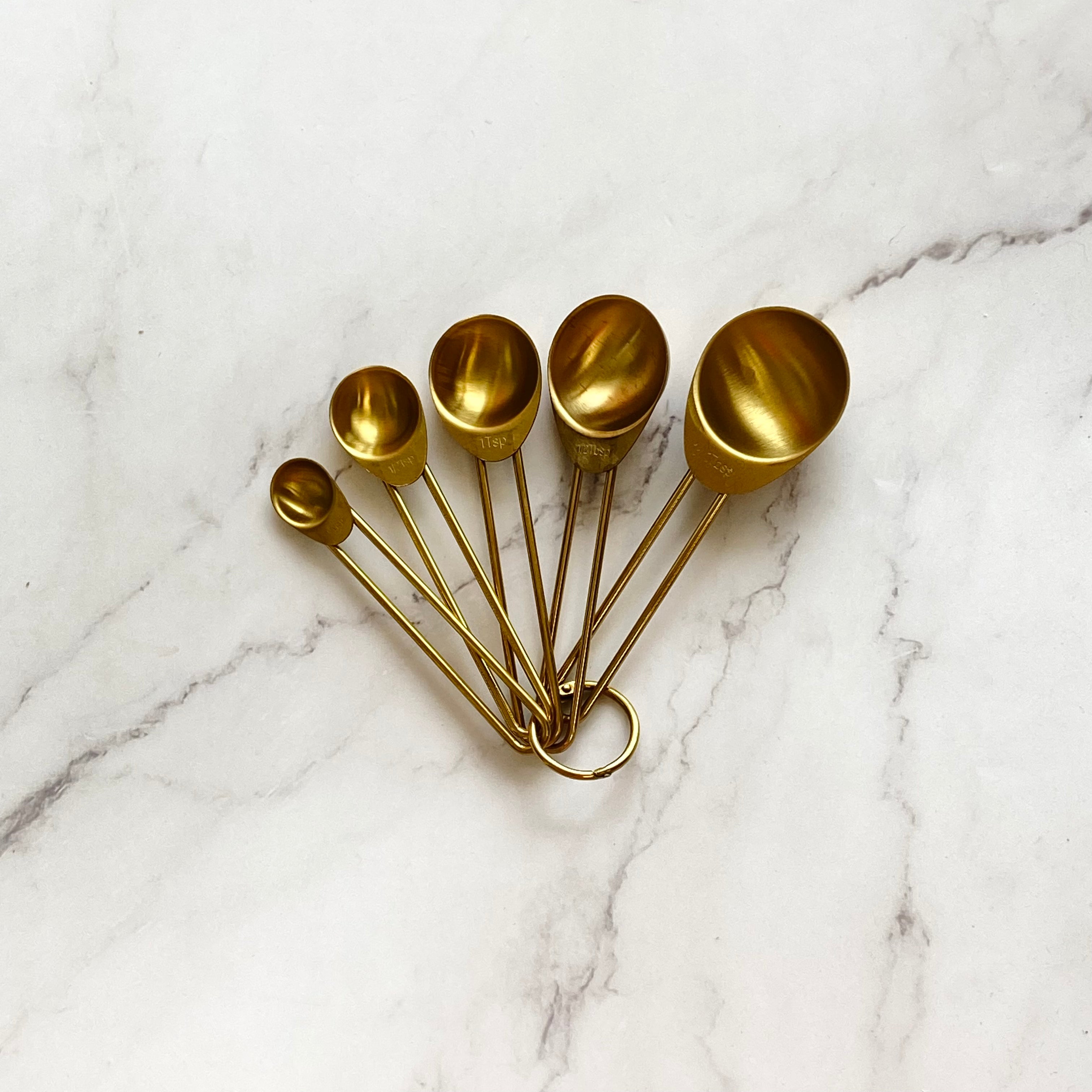 Gold Stainless Steel Measuring Cups — Stripes & Willows