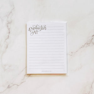 Stevie and Bean hand lettered notepads