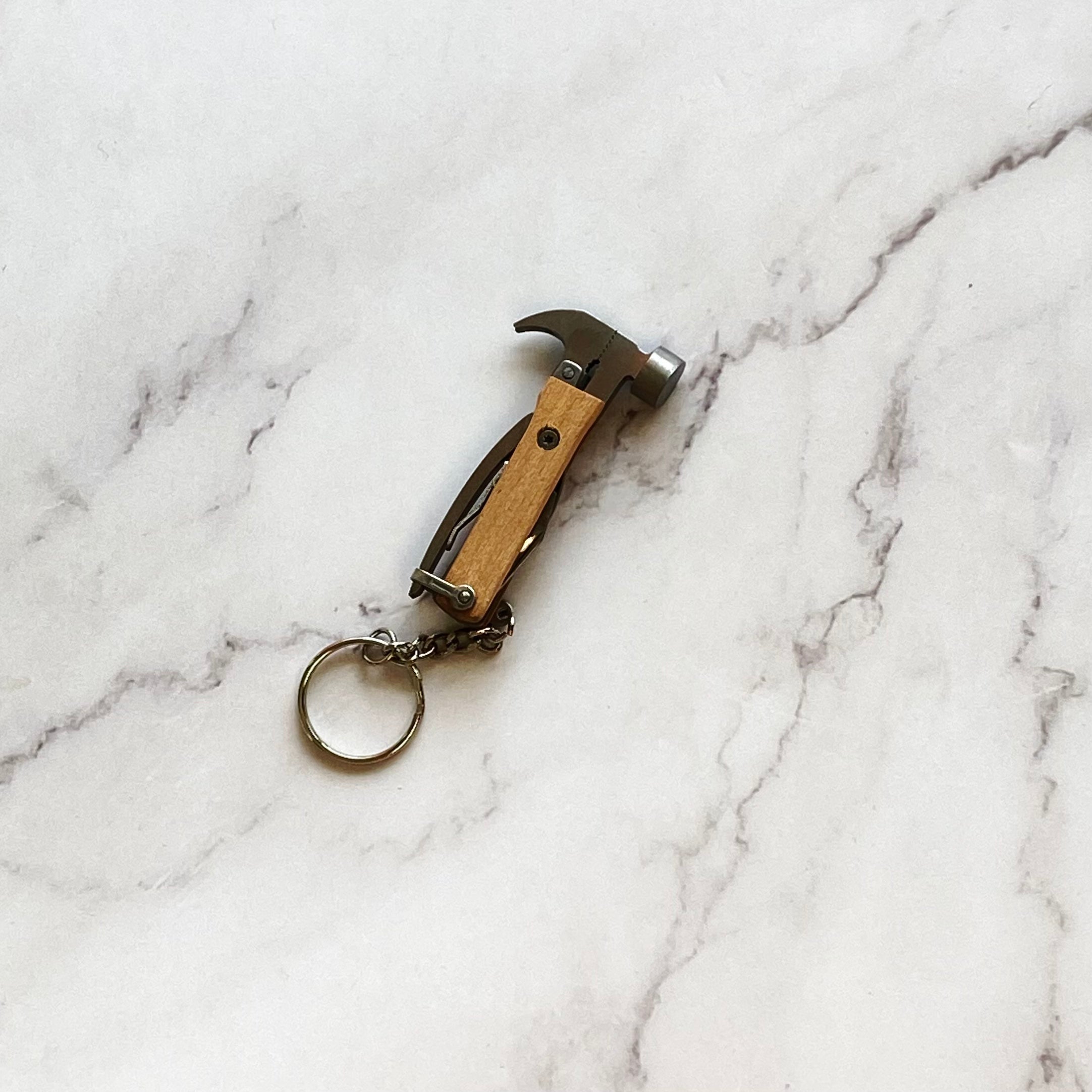 Mini Hammer Multitool Keychain