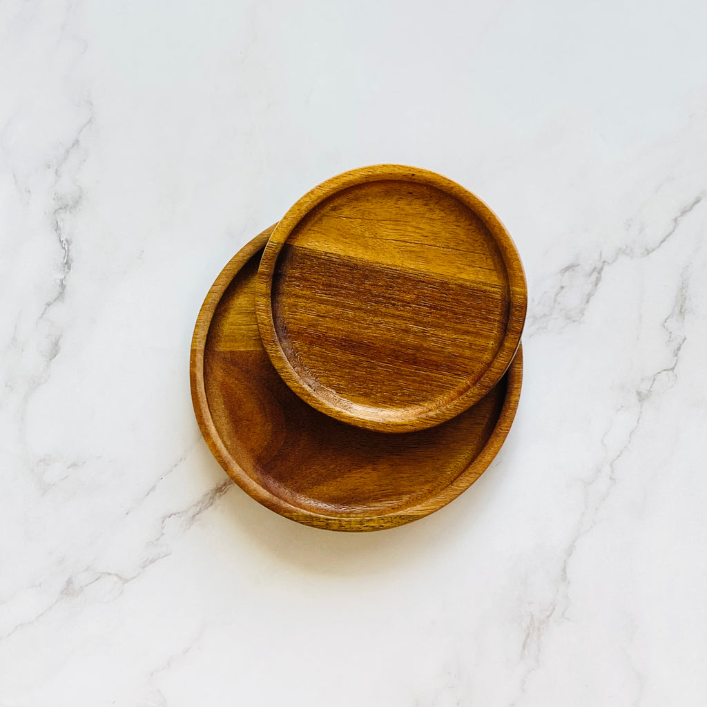 Acacia wood tray (set of 2)