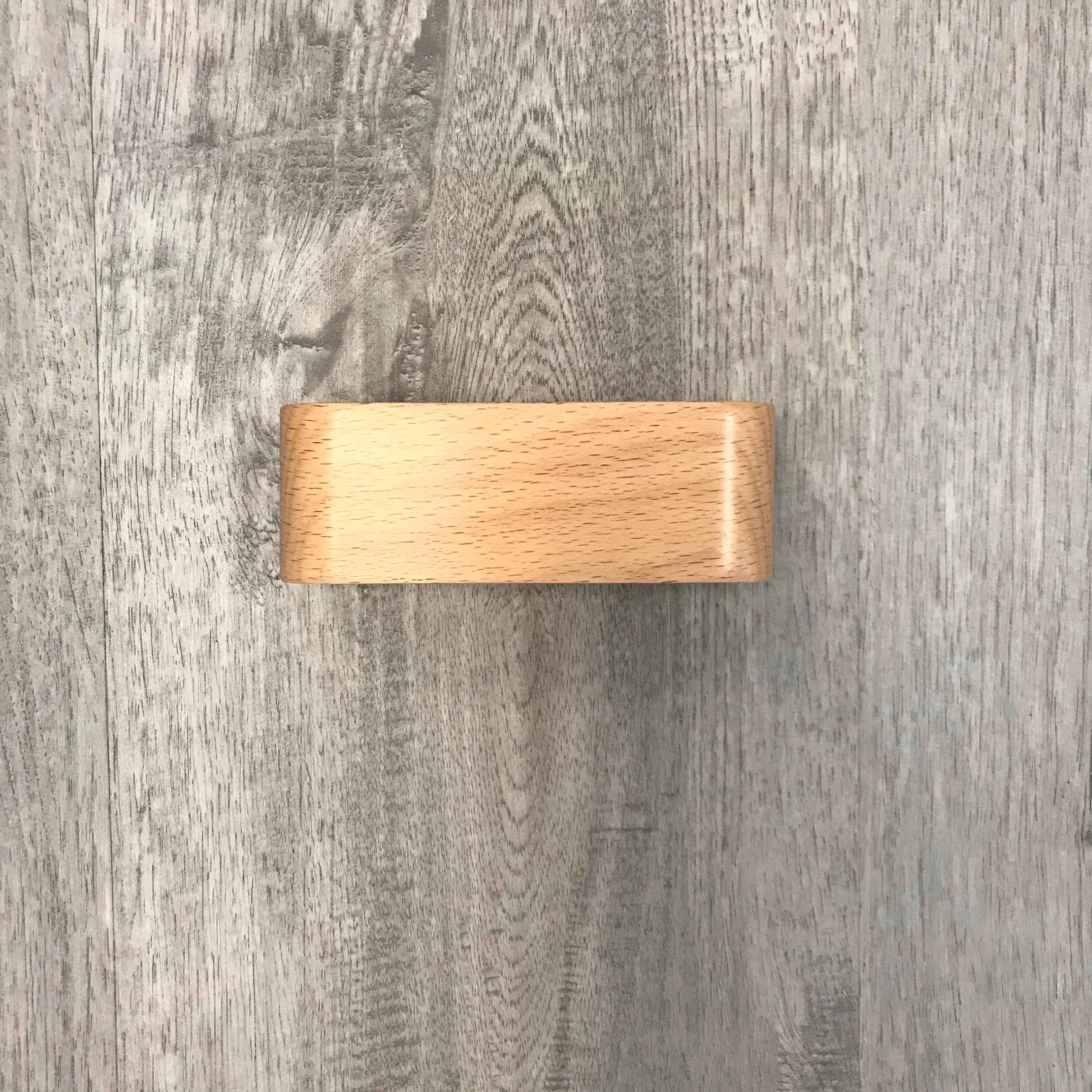 Engravable wooden business card holder