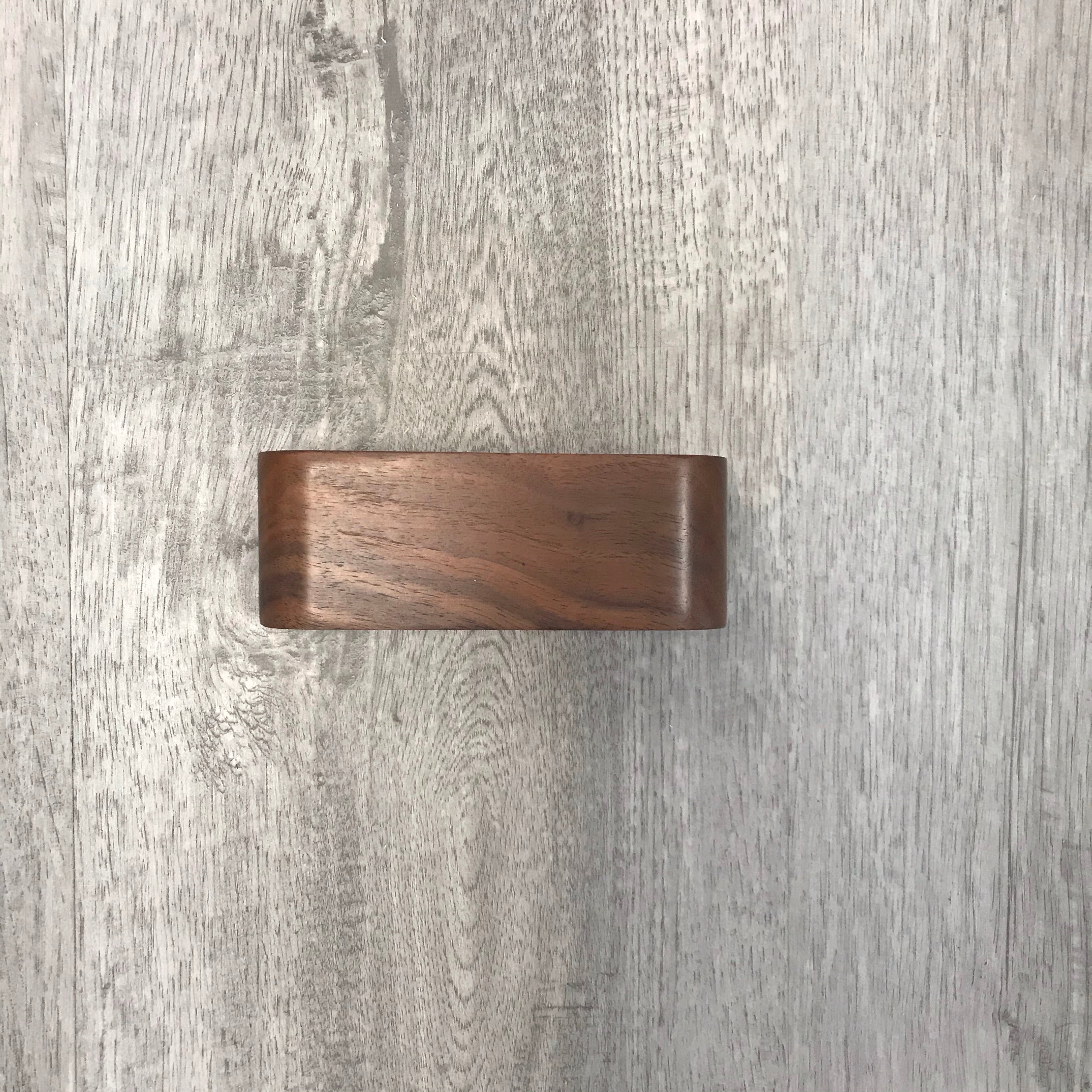 Engravable wooden business card holder
